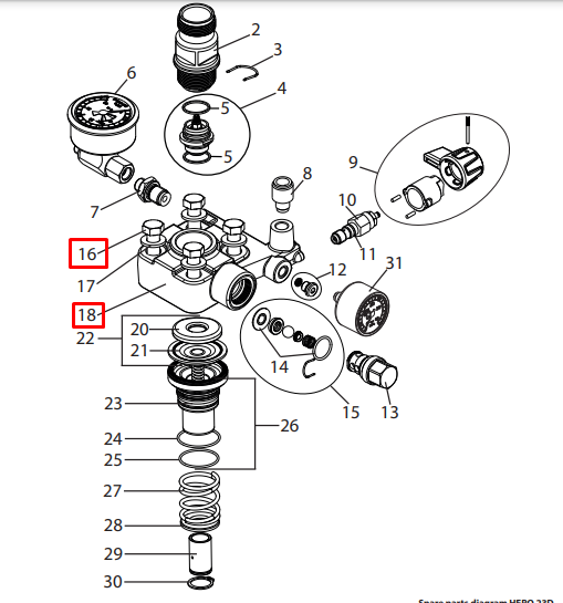 Ремонтный комплект малярной головки WAGNER Service kit paint head (2393137)
