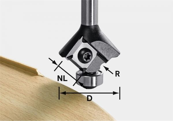 Фреза скругляющая HW со сменными ножами FESTOOL S8 R1,5 D28 KL12,7OFK (499810)